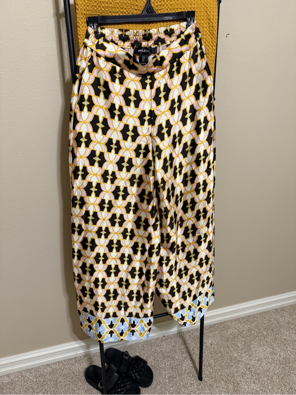 Bailey 44 Yellow, Black & White Geometric wide leg pants
